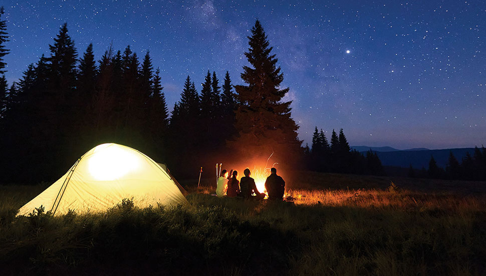 Camping at Night Scenic
